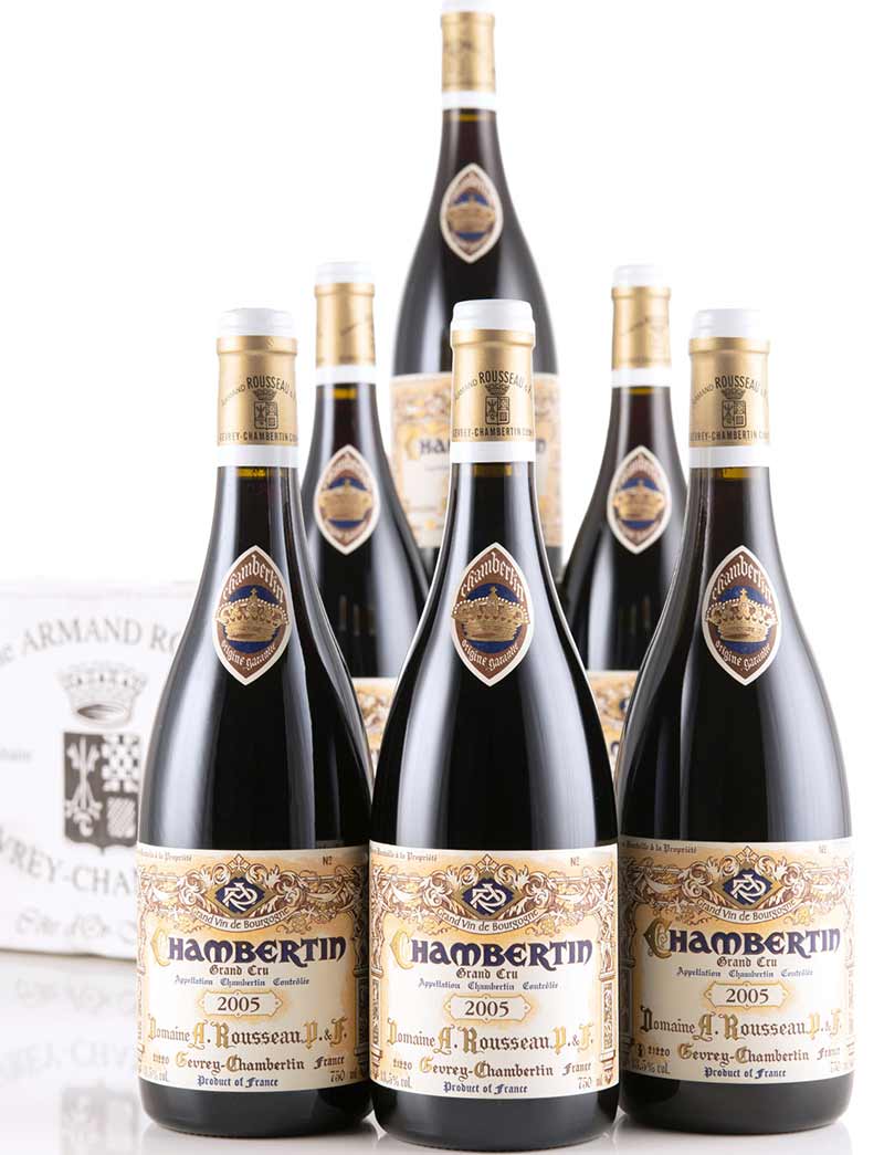 Lot 374: 12 bottles 2005 A. Rousseau Chambertin OCB