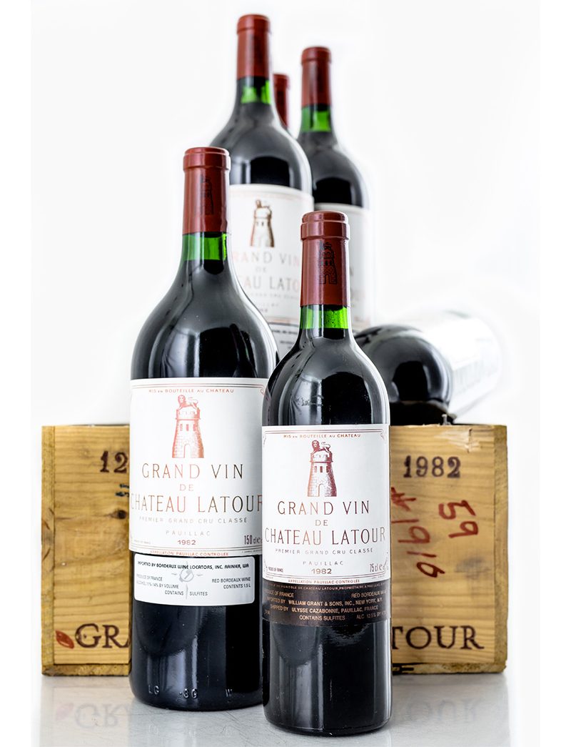 Lots 42-43: 12 bottles 1982 Chateau Latour in OWC & 6 magnums 1982 Chateau Latour